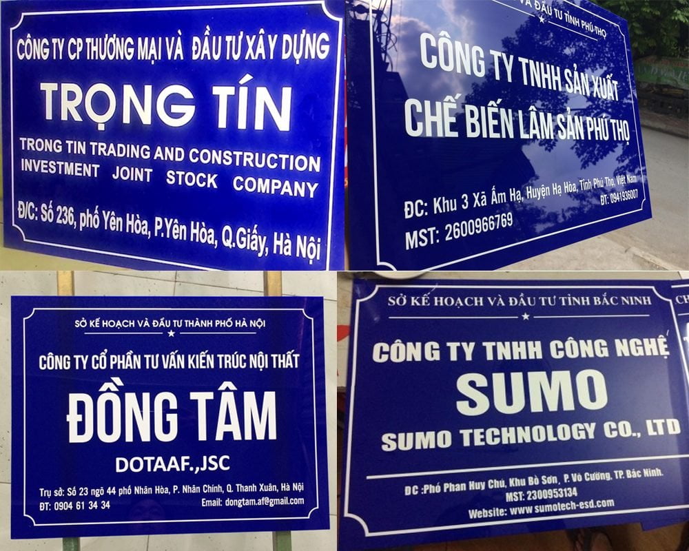 Làm bảng tên công ty