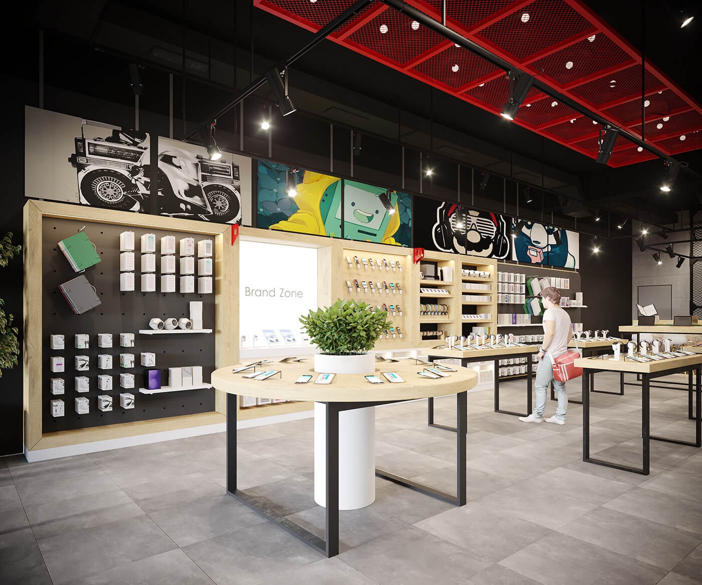 Lựa chọn các hệ thống nội thất với màu sắc hài hòa với không gian chung của shop
