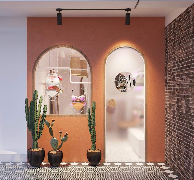 Thiết kế mặt tiền shop đồ lót Emily nhỏ đẹp