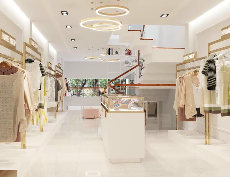Trong thiết kế shop phong thủy tránh để cửa chính và cửa hậu trên trục đường thẳng